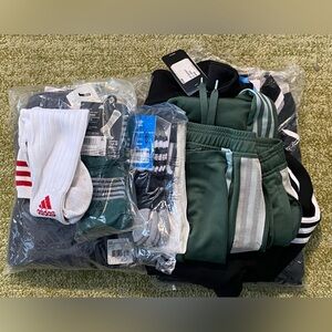 Huge Adidas Lot of Gear - Joggers, Sweat Pants, Sweatshirt, Polo, Socks Most NWT